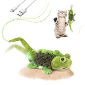 Touch-Activated Chirping Lizard Toy for Cats