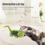Touch-Activated Chirping Lizard Toy for Cats