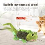 Touch-Activated Chirping Lizard Toy for Cats