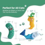 Catnip Plush Toys Set: Fish, Chili, Cucumber
