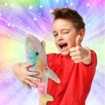 DolliBu Large Rainbow Shark Plush Toy - 23 Inches