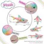 DolliBu Large Rainbow Shark Plush Toy - 23 Inches