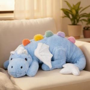 Cute 37in Sky Blue Dragon Plush Toy