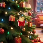 Cute Apricot Lamb Plush Keychain for Kids