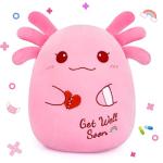Get Well Soon Pink Axolotl Plush Toy