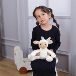 Soft Apricot Velvet Lamb Stuffed Animal 8 Inches