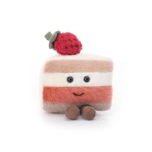 Apricot Lamb Strawberry Cake Plush Toy for Kids