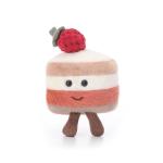 Apricot Lamb Strawberry Cake Plush Toy for Kids