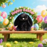 Black Apricot Lamb Plush Bunny Rabbit Toy