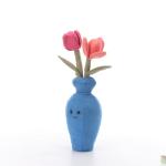 Apricot Lamb Plush Tulips in Potted Vase