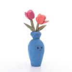 Apricot Lamb Plush Tulips in Potted Vase
