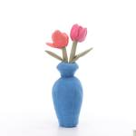 Apricot Lamb Plush Tulips in Potted Vase