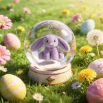 Cute Purple Bunny Plush Keychain for Kids