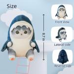 Adorable Grey Shark Cat Plush Doll 25CM