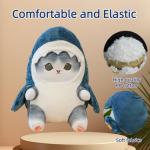 Adorable Grey Shark Cat Plush Doll 25CM