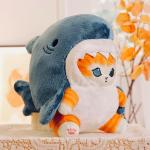 Cute 8-Inch Shark Cat Plush Toy
