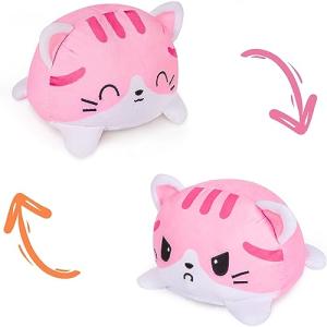 Reversible Happy Sad Cat Plush Toy Doll