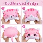 Reversible Happy Sad Cat Plush Toy Doll