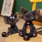 Halloween Devon Rex Cat Plush Toy - Black