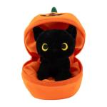 Halloween Pumpkin & Spooky Black Cat Plush Toy