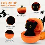 Halloween Pumpkin & Spooky Black Cat Plush Toy