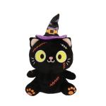 Halloween Black Cat Plush Toy with Hat