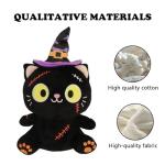 Halloween Black Cat Plush Toy with Hat