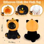 Halloween Pumpkin Black Cat Plush Toy 8 inches