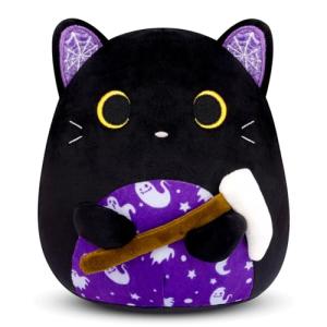 Cute 8in Halloween Black Cat Plush Toy