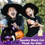 Cute 8in Halloween Black Cat Plush Toy