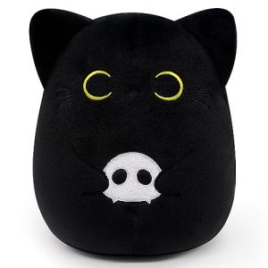 Yamepuia Cute Black Cat Plush Toy for Halloween