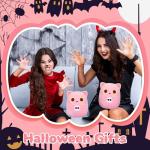 Cute 8in Pink Halloween Cat Plush Toy