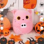Cute 8in Pink Halloween Cat Plush Toy
