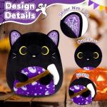 Cute 8in Halloween Black Cat Plush Toy