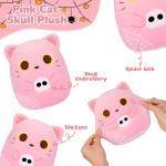 Cute 8in Pink Halloween Cat Plush Toy