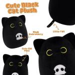 Yamepuia Cute Black Cat Plush Toy for Halloween
