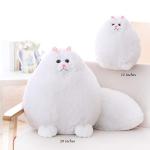 Giant White Plush Cat for Kids
