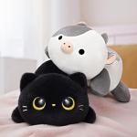 Cute Black Cat Plush Pillow - 13 Inch Kawaii Toy
