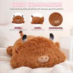 Mewaii Highland Cow Plush Pillow for Cuddling