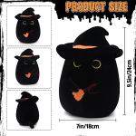 Cute Halloween Black Cat Plush Toy with Hat