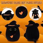 Cute Halloween Black Cat Plush Toy with Hat