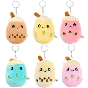 Kawaii Bubble Tea Plush Keychain Set of 6