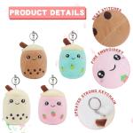 Kawaii Bubble Tea Plush Keychain Set of 6