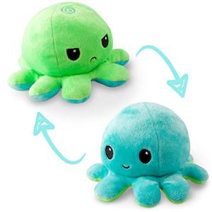 TeeTurtle Reversible Octopus Plush - Green & Aqua