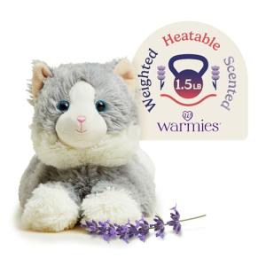 Cozy Warmies Microwavable Laying Gray Cat Plushie
