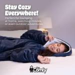 Comfy Wearable Fleece Blanket with Hood and Pocket