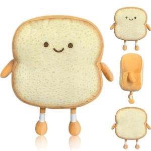 Cute Toast Plush Pillow - Soft Snuggle Buddy