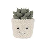Kawaii Apricot Lamb Plush Toy with Green Pot