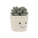 Kawaii Apricot Lamb Plush Toy with Green Pot