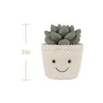 Kawaii Apricot Lamb Plush Toy with Green Pot